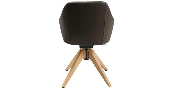 ARMLEHNSTUHL in Echtleder pigmentiert - Eichefarben/Braun, Design, Leder/Holz (58/82,5-85,2/60cm) - Johann Jakob