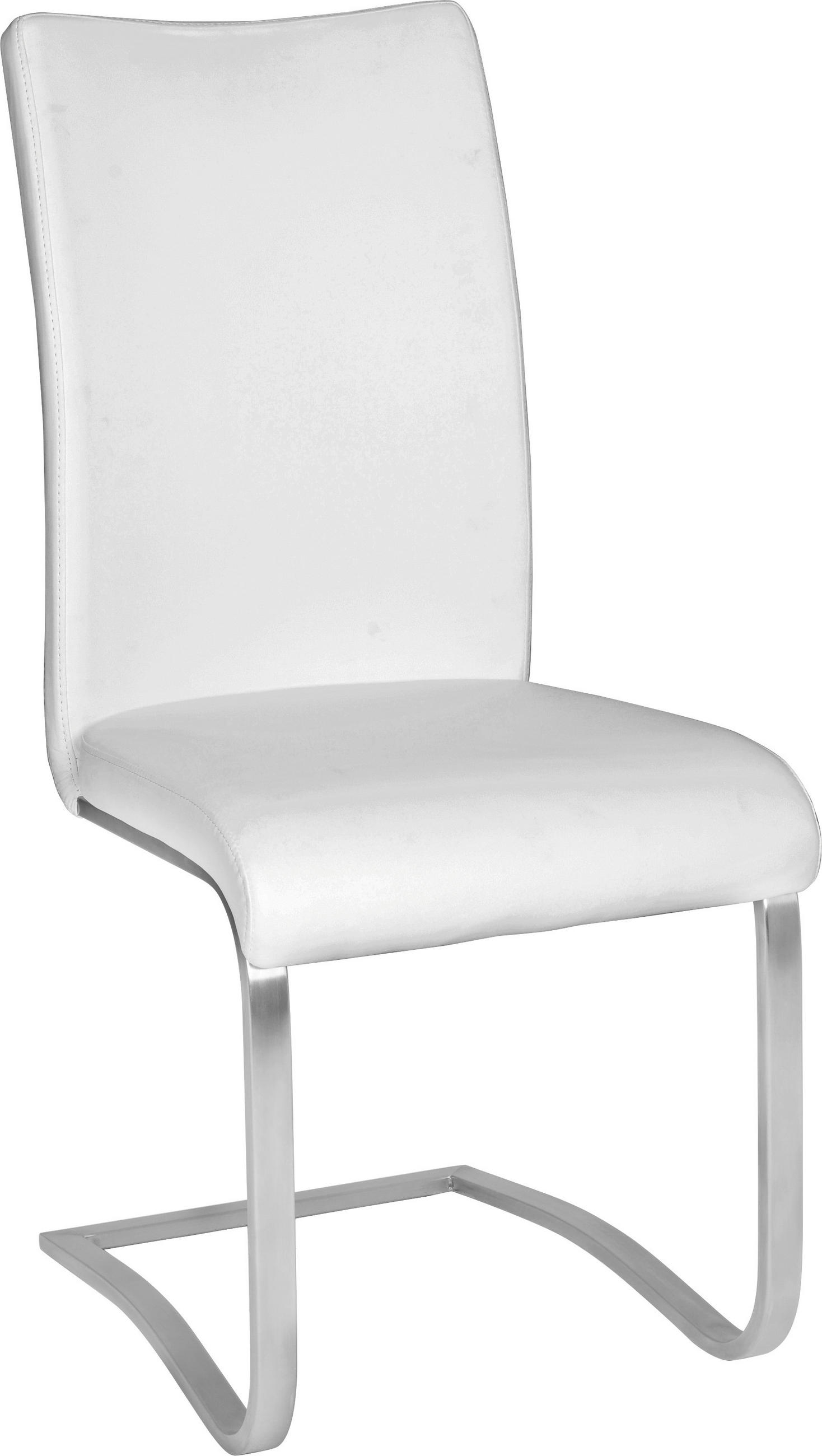 SCHWINGSTUHL  in Edelstahl  - Edelstahlfarben/Weiß, Design, Kunststoff/Metall (43/103/52cm) - Livetastic