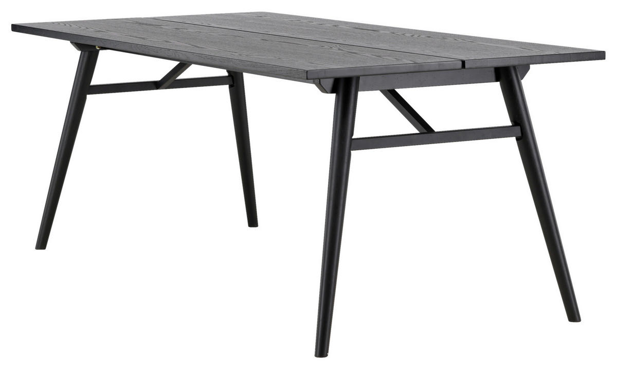 ESSTISCH 195/95/75 cm Nachbildung  Metall, Holzwerkstoff rechteckig Schwarz  - Schwarz, Design, Holzwerkstoff/Metall (195/95/75cm) - Livetastic