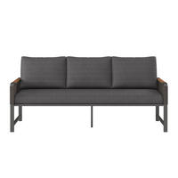 CANAPÉ LOUNGE  - Dunkelgrau/Naturfarben, Modern, Kunststoff/Textil (176/72/73cm) - Ambia Garden