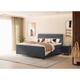 BOXSPRINGBETT 180/200 cm  in Dunkelgrau  - Dunkelgrau/Schwarz, Design, Textil/Metall (180/200cm) - Esposa
