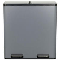 ABFALLSAMMLER 2x30 L  - Schwarz/Grau, MODERN, Kunststoff/Metall (58,5/62/32cm) - MID.YOU
