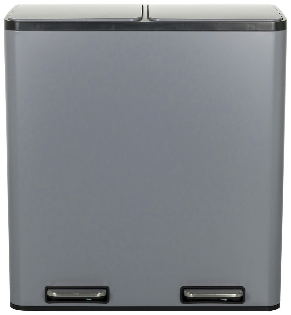 ABFALLSAMMLER 2x30 L  - Schwarz/Grau, MODERN, Kunststoff/Metall (58,5/62/32cm) - MID.YOU