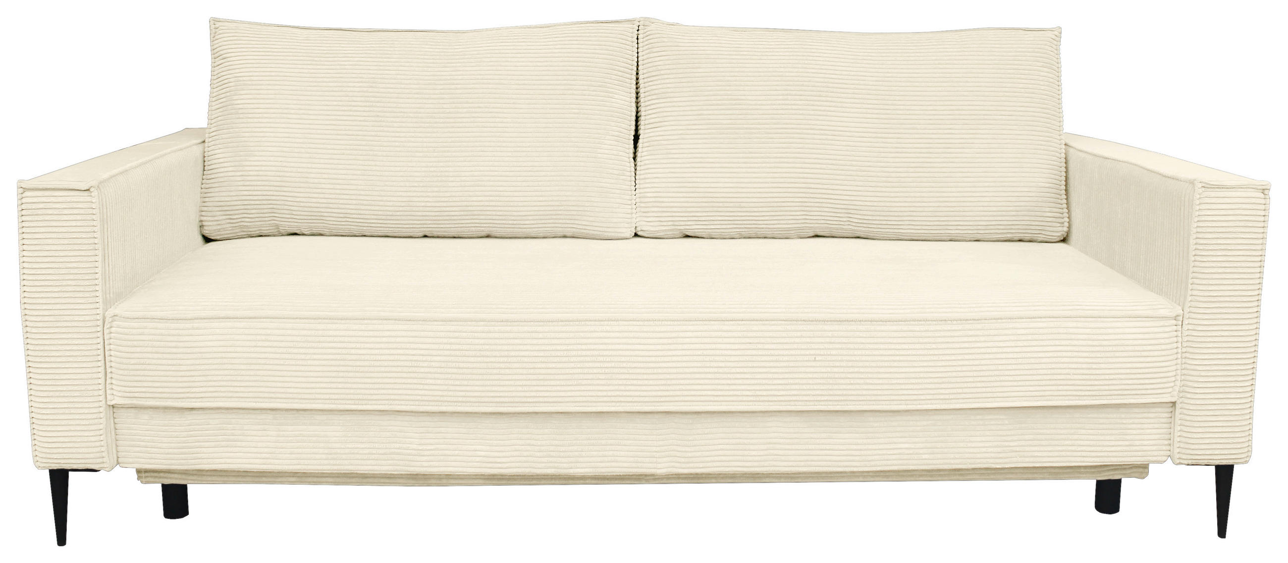 SCHLAFSOFA Cord Creme  - Creme/Schwarz, KONVENTIONELL, Textil/Metall (222/93/98cm) - Carryhome