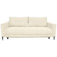 SCHLAFSOFA Cord Creme  - Creme/Schwarz, KONVENTIONELL, Textil/Metall (222/93/98cm) - Carryhome