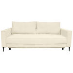 SCHLAFSOFA Cord Creme  - Creme/Schwarz, KONVENTIONELL, Textil/Metall (222/93/98cm) - Carryhome