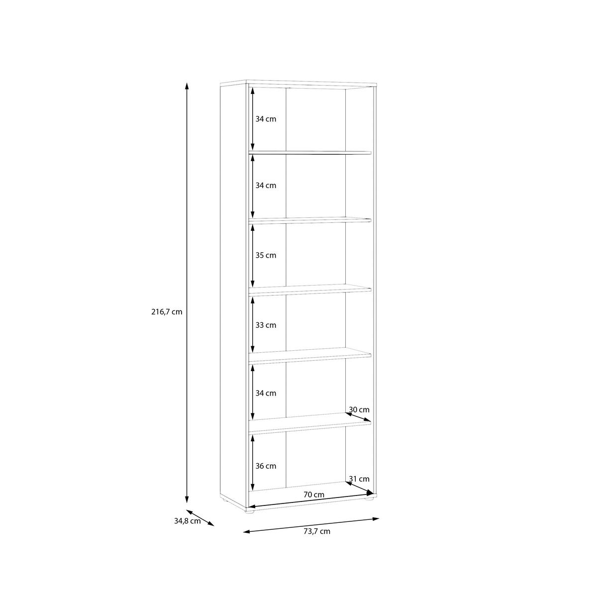 VITRINE  in Eiche Artisan  - Schwarz/Eiche Artisan, Design, Glas/Holzwerkstoff (73,7/216,7/34,8cm)