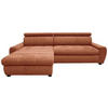 ECKSOFA in Webstoff Cognac  - Weiss/Cognac, Design, Kunststoff/Textil (276/173cm) - Stylife