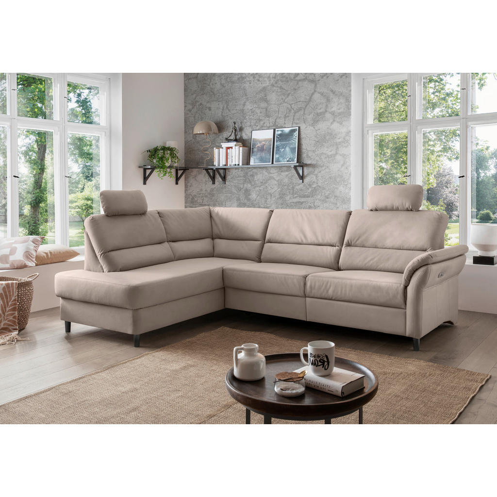 Thumbnail - Livetastic Ecksofa, Beige, Textil, Buche, 5-Sitzer, Ottomane links, L-Form, 266x190 cm, Made in EU, seitenverkehrt erhäl...
