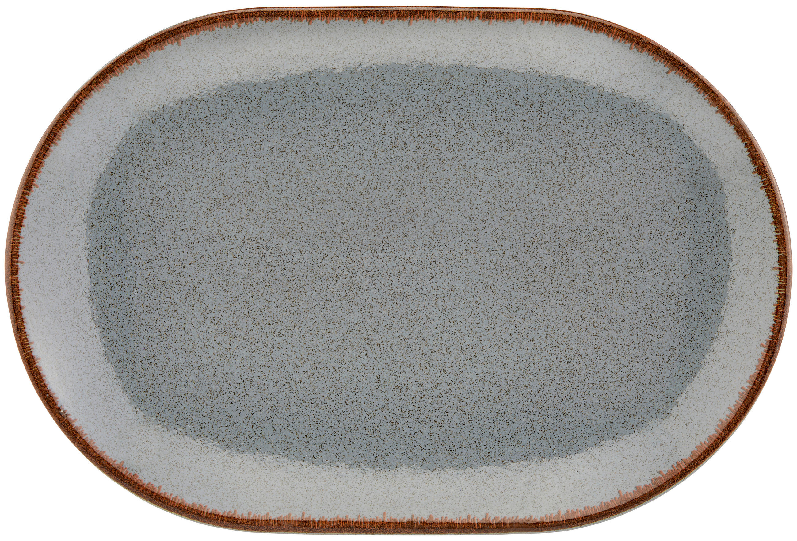 Servierplatte Porzellan Sonora Blau Ca. 22x32 Cm, Oval