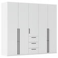 DREHTÜRENSCHRANK 251/223/61 cm,  in Weiß, 5-türig  - Schwarz/Weiß, Basics, Holzwerkstoff/Metall (251/223/61cm) - Novel