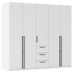 DREHTÜRENSCHRANK 251/223/61 cm,  in Weiß, 5-türig  - Schwarz/Weiß, Basics, Holzwerkstoff/Metall (251/223/61cm) - Novel