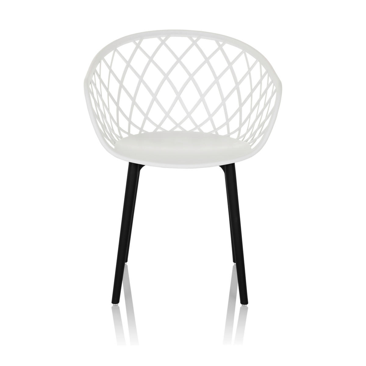 BESUCHERSTUHL  in Weiß  - Schwarz/Weiß, MODERN, Kunststoff (57/76/53cm) - MID.YOU