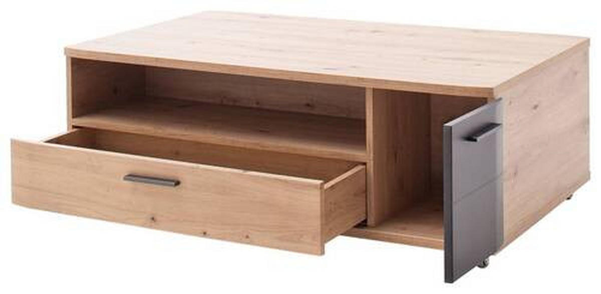 KONFERENČNÍ STOLEK, antracitová, barvy dubu, kompozitní dřevo, 115/70/42 cm - černá/barvy dubu, Design, kov/kompozitní dřevo (115/70/42cm) - Livetastic