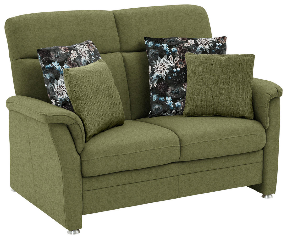 2-SITZER-SOFA Flachgewebe Grün  - Alufarben/Grün, Konventionell, Textil/Metall (142/100/89cm) - Beldomo Comfort