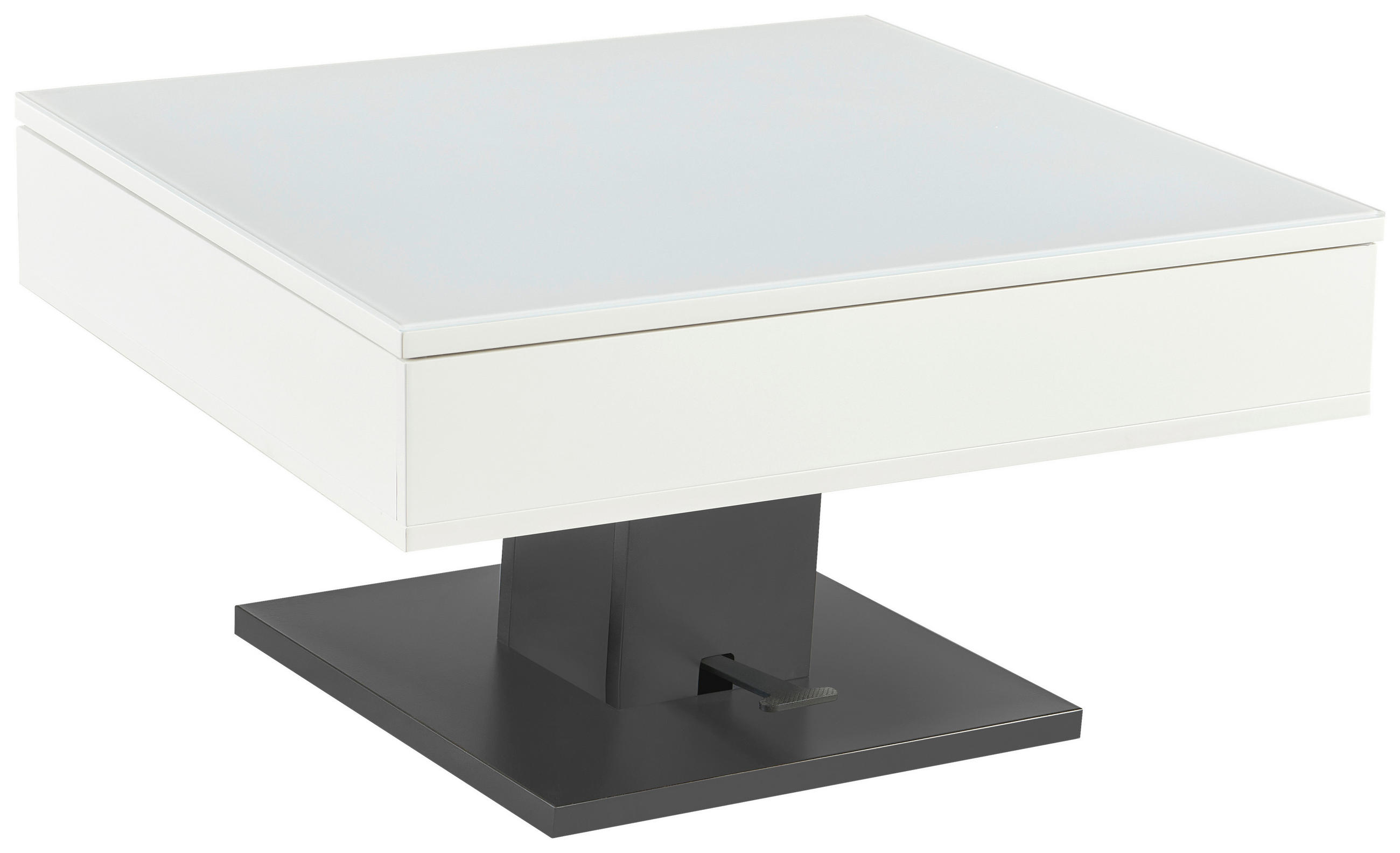 COUCHTISCH in Metall, Glas, Holzwerkstoff 80/80/47 cm  - Schwarz/Weiß, Design, Glas/Holzwerkstoff (80/80/47cm) - Livetastic