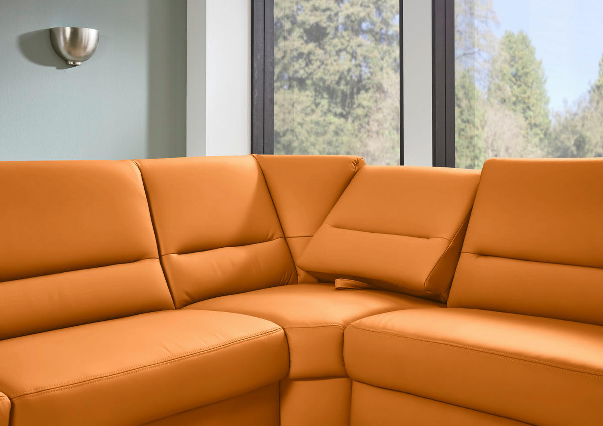 ECKSOFA  in Echtleder Currygelb  290/249 cm  - Currygelb/Schwarz, KONVENTIONELL, Leder/Metall (290/249cm) - Beldomo Premium