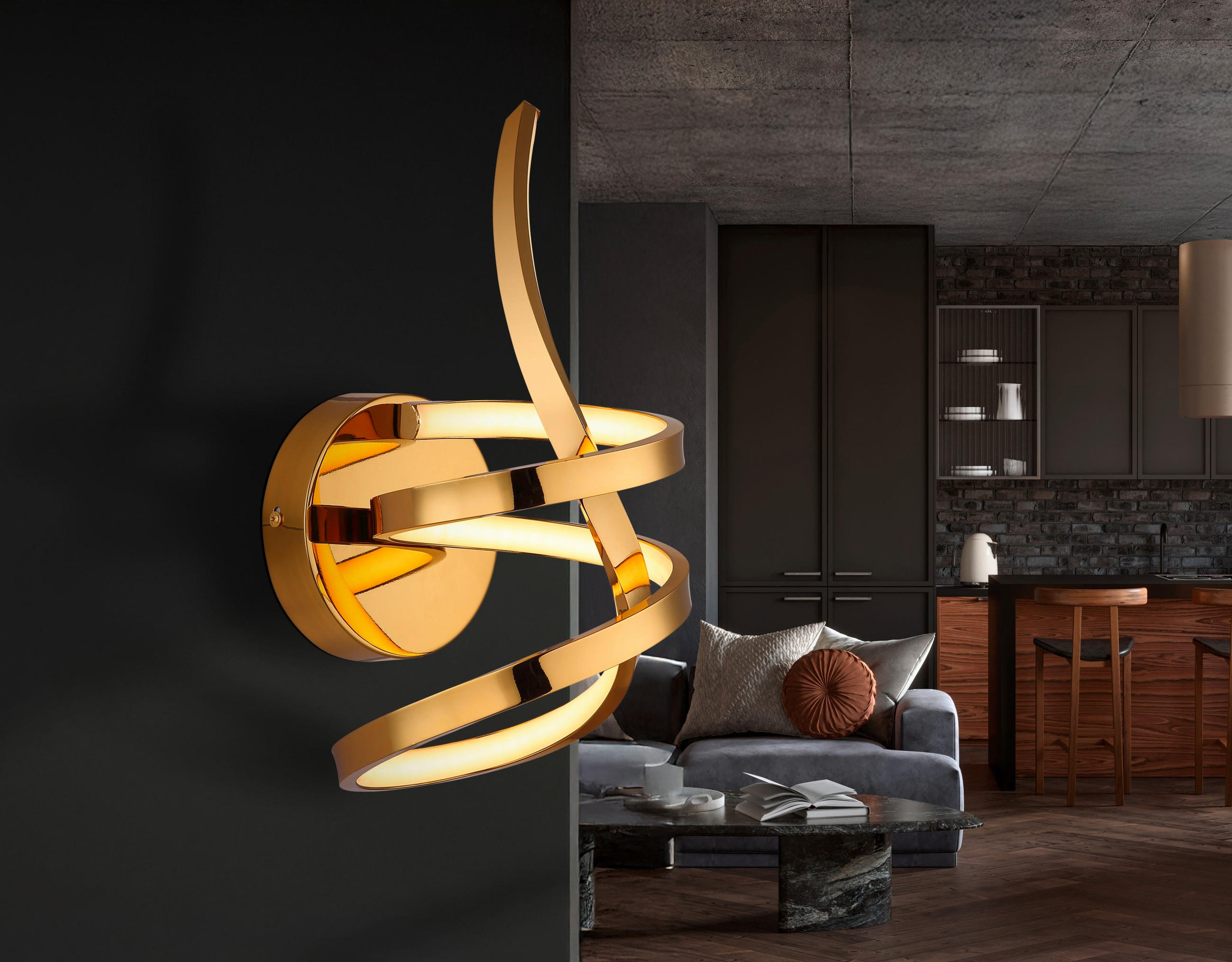 LED-DECKENLEUCHTE 16/35 cm   - Goldfarben/Weiß, Design, Kunststoff/Metall (16/35cm) - Globo