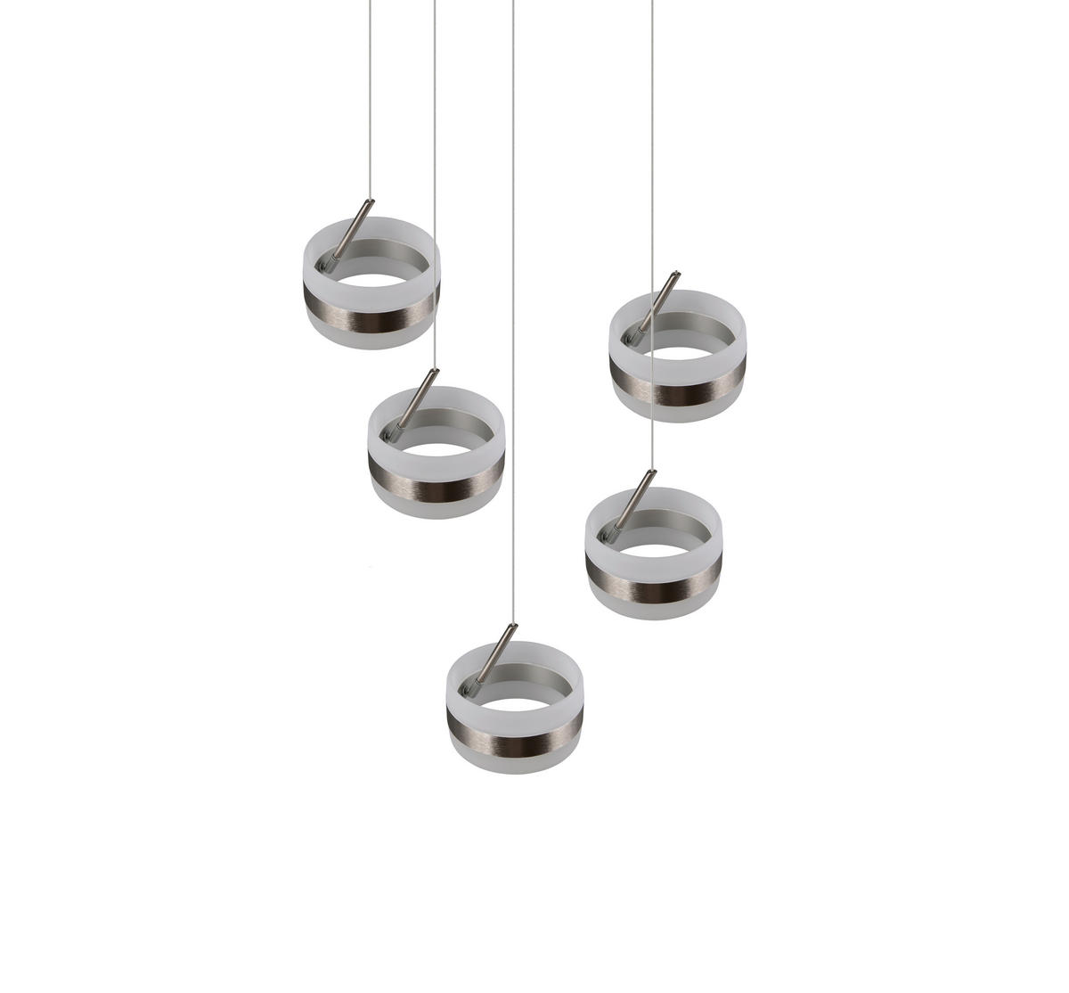 LED-HÄNGLAMPA DIOS 45/150 cm  - vit/nickelfärgad, Design, metall/plast (45/150cm) - Trio Leuchten