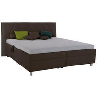 POLSTERBETT Matratze, gepolstertes Kopfteil, Lattenrost, Bettkasten 200/200 cm  in Braun  - Birkefarben/Silberfarben, KONVENTIONELL, Holz/Textil (200/200cm) - Esposa