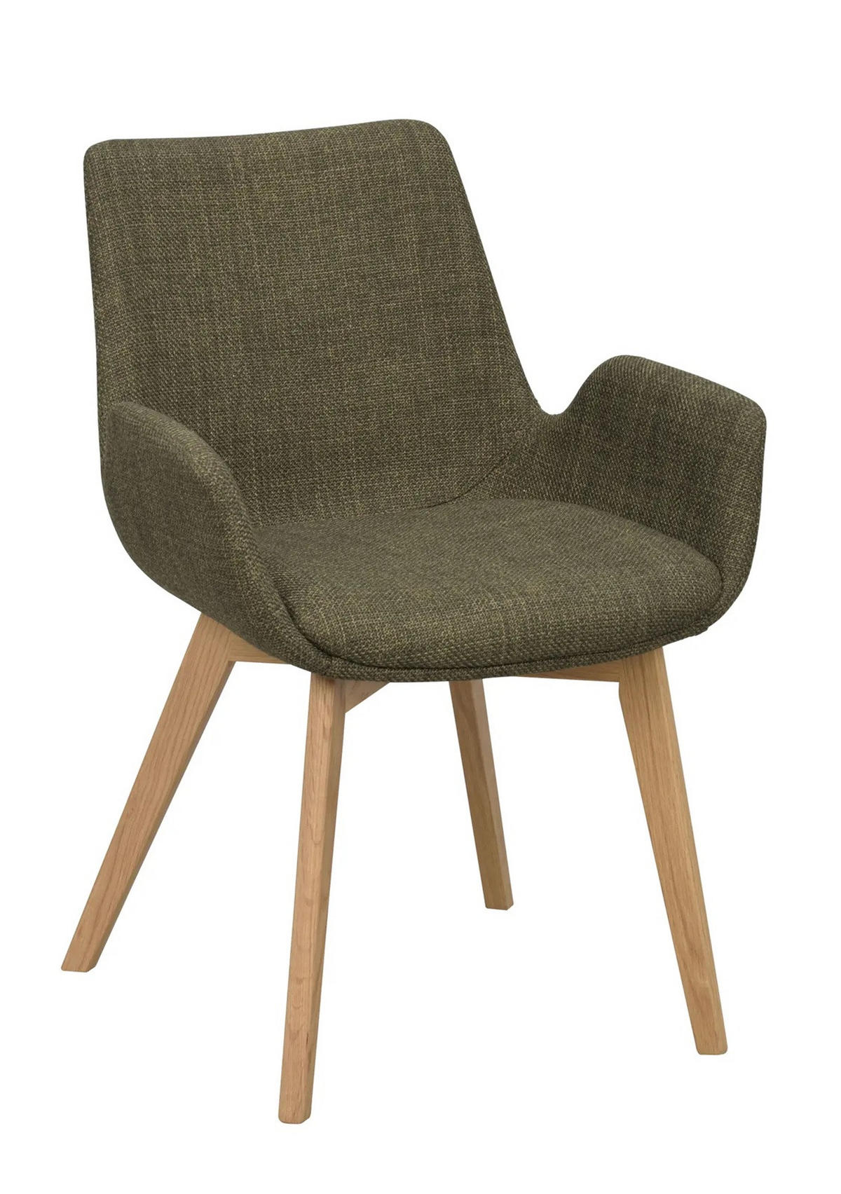 STOL MED ARMSTÖD     - grön/ekfärgad, Klassisk, trä/textil (59/81/59cm) - Rowico
