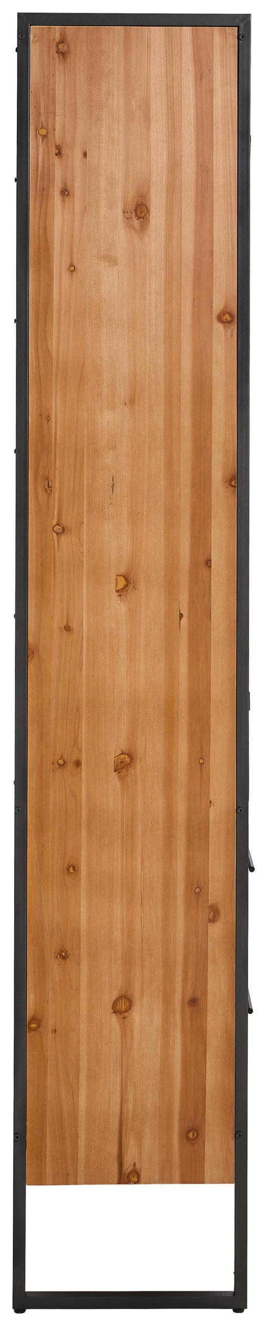 VITRINE in massiv Tanne Naturfarben, Schwarz  - Klar/Schwarz, Natur, Glas/Holz (100/210/41.5cm) - Livetastic