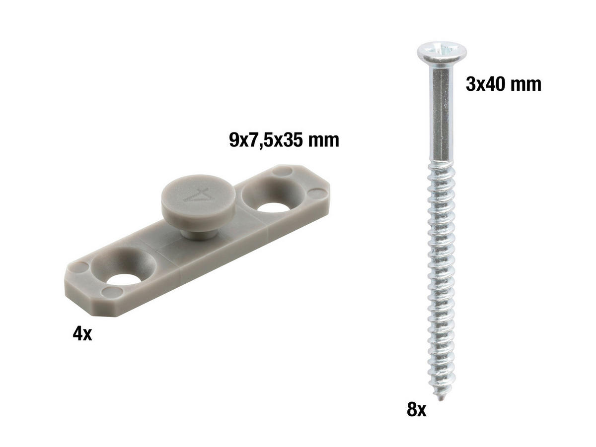 GLEITER  - Grau, Basics, Kunststoff (2,5/1/1cm)