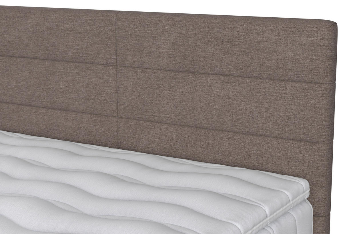 BOX-ÁGY 140/200 cm  taupe  - krómszínű/taupe, Basics, faalapú anyag/textil (140/200cm) - Carryhome