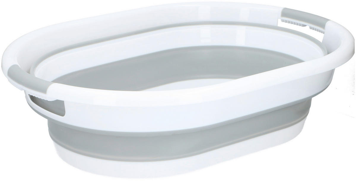 WÄSCHEKORB - Hellgrau/Weiß, Basics, Kunststoff (61,8/44,5/27cm) - Alpina 6287