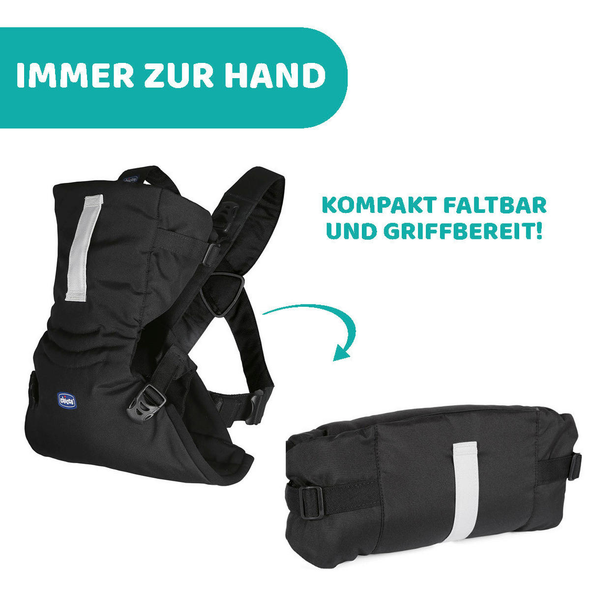 BABYTRAGE Easy Fit  - Schwarz, Basics, Textil (33/55cm) - Chicco