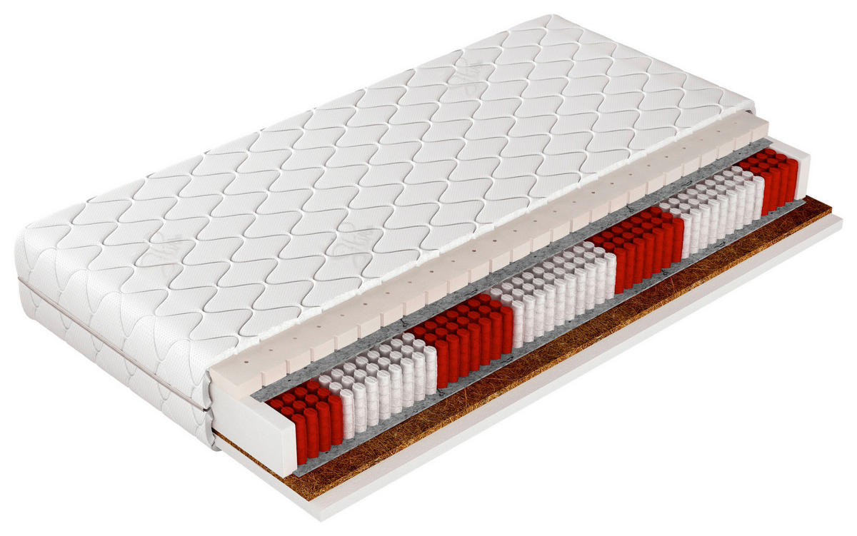 TASCHENFEDERKERNMATRATZE GRAND LATEX mit Kokos 180/200 cm Höhe ca. 19 cm  - Textil (180/200cm)