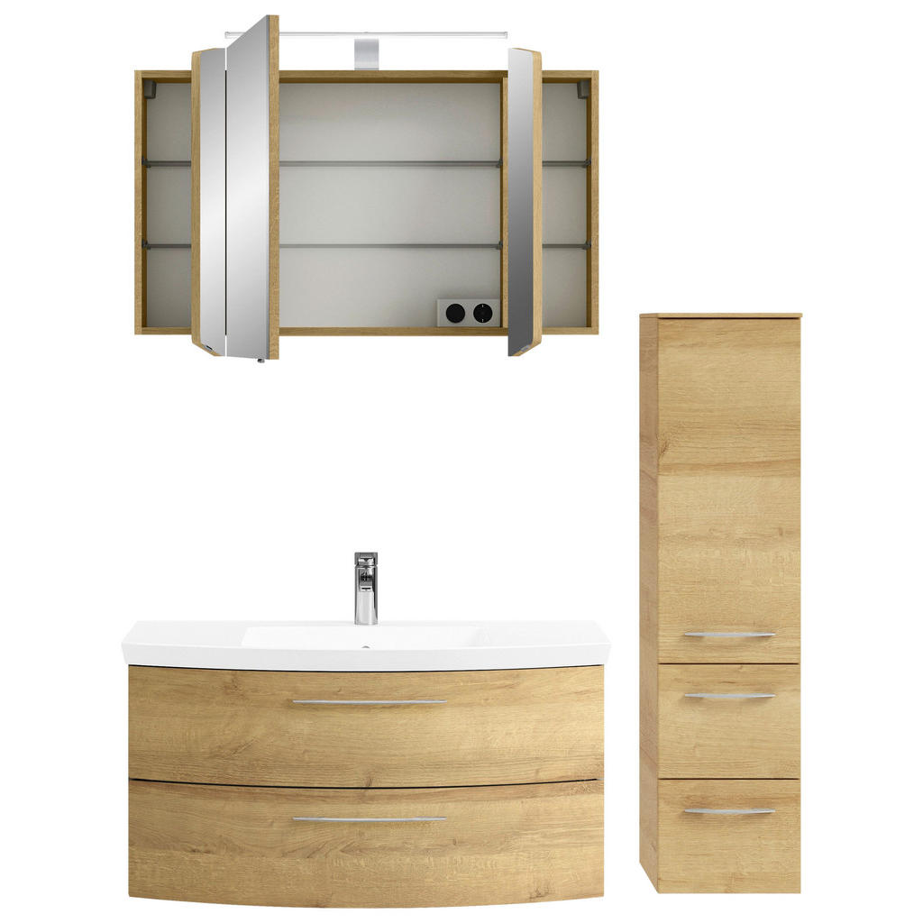 Thumbnail - Pelipal Badezimmer Cassca, Eiche, Metall, 4-teilig, 8 Fächer, ingesamt 4 Schublade(n),2 Schublade(n) Schubladen, 131 cm,...