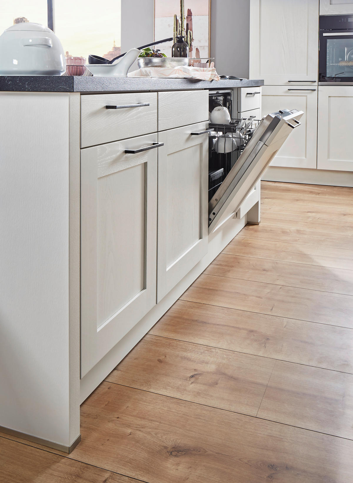 KUHINJA PO MERI - bela, Design, leseni material - Moderano