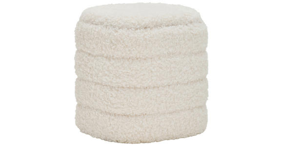 HOCKER in Textil, Holzwerkstoff Weiß  - Weiß, Trend, Holzwerkstoff/Textil (41/39/46cm) - Xora