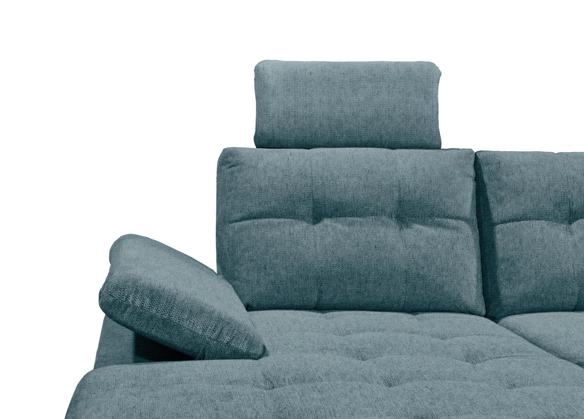 WOHNLANDSCHAFT Blau Webstoff  - Blau/Schwarz, KONVENTIONELL, Kunststoff/Textil (170/324/218cm) - Carryhome