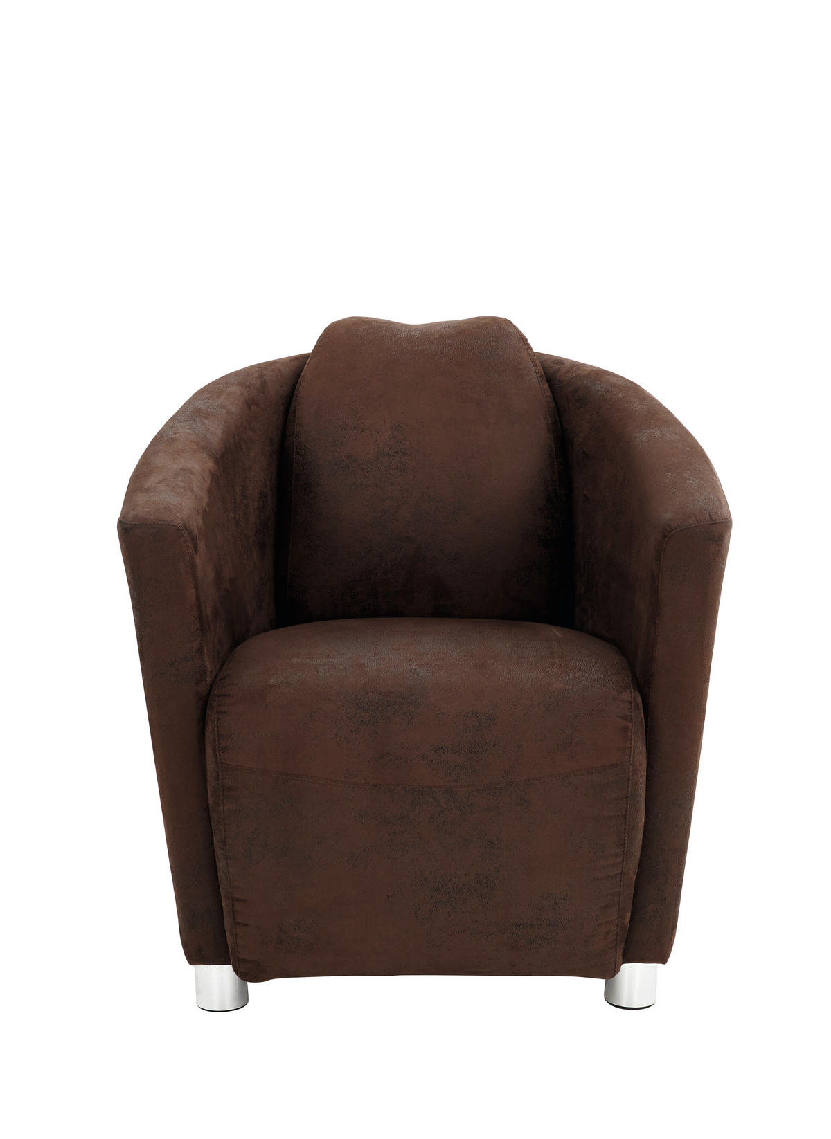 COCKTAILSESSEL Mikrofaser Braun    - Chromfarben/Braun, Design, Holzwerkstoff/Textil (72/72/85cm)