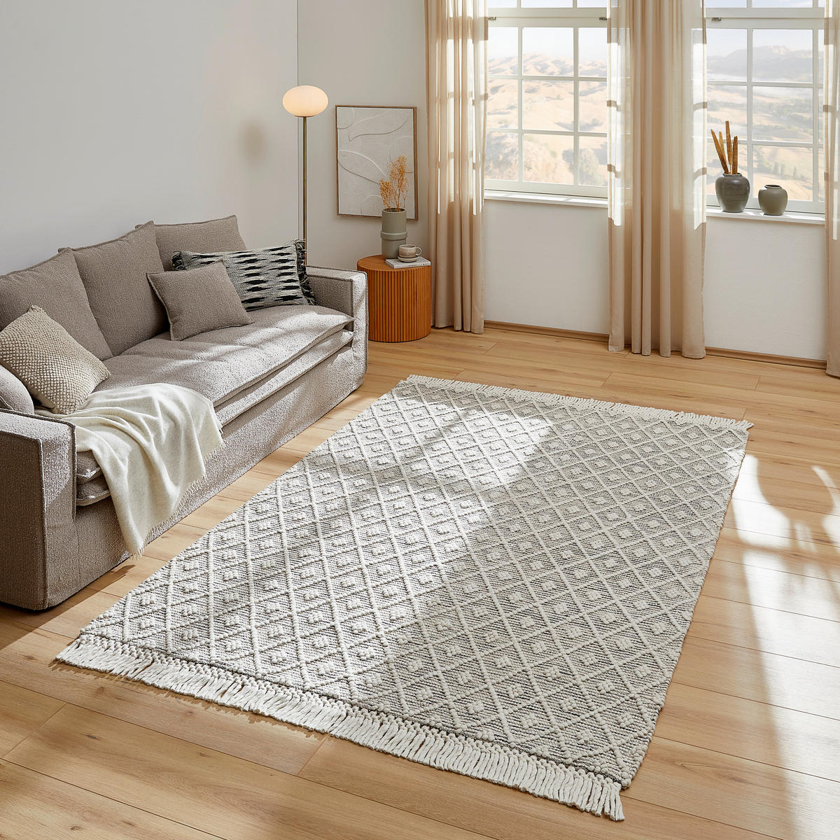 HANDWEBTEPPICH 160/230 cm Sylt Grau  - Grau, Natur, Textil (160/230cm) - Linea Natura