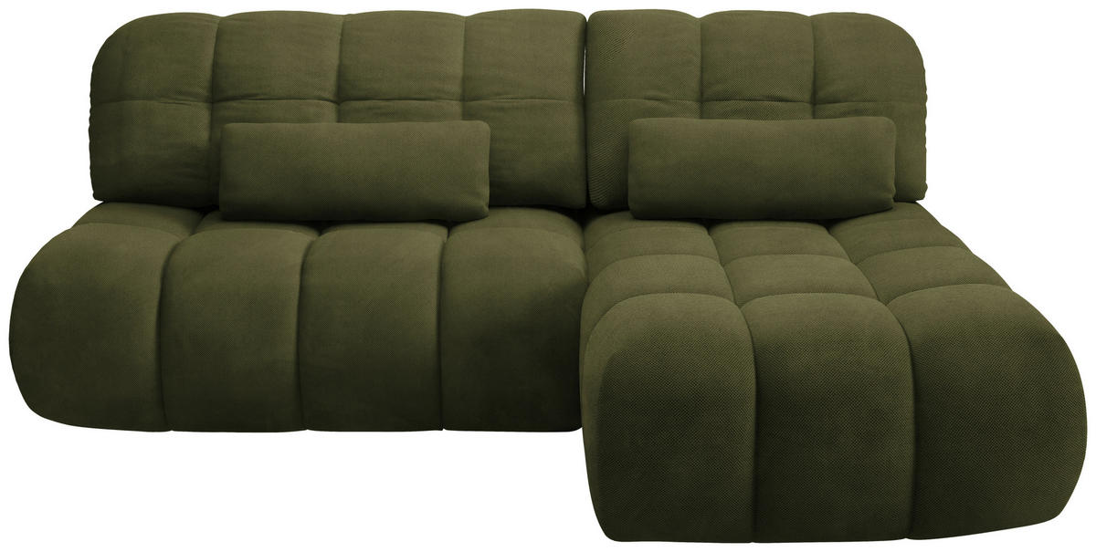 ECKSOFA TARANTO Grün Webstoff  - Schwarz/Grün, Design, Kunststoff/Textil (172/225cm) - Livetastic