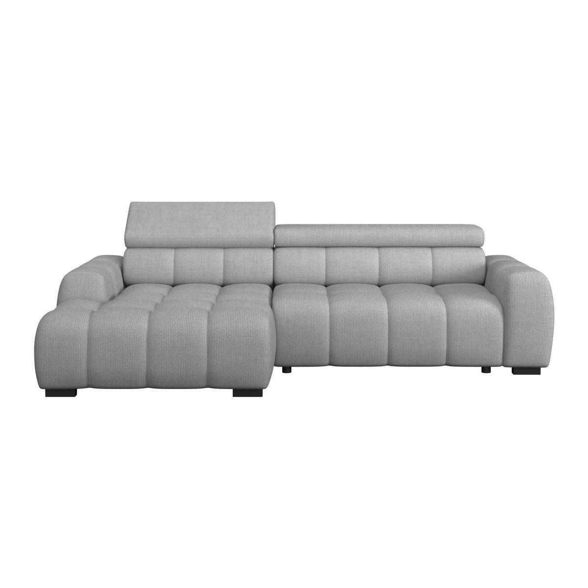 ECKSOFA Webstoff Grau  - Schwarz/Grau, Trend, Kunststoff/Textil (168/285cm) - Livetastic