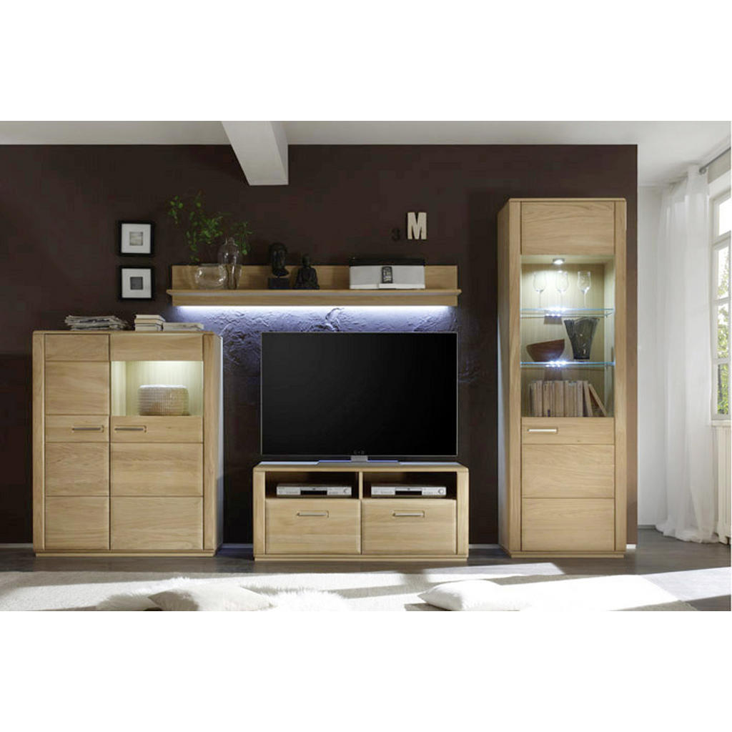 Thumbnail - Livetastic Highboard, Eiche, Metall, Eiche, furniert,furniert, teilmassiv,massiv, 4 Fächer, 107x131x38 cm, Made in EU, H...