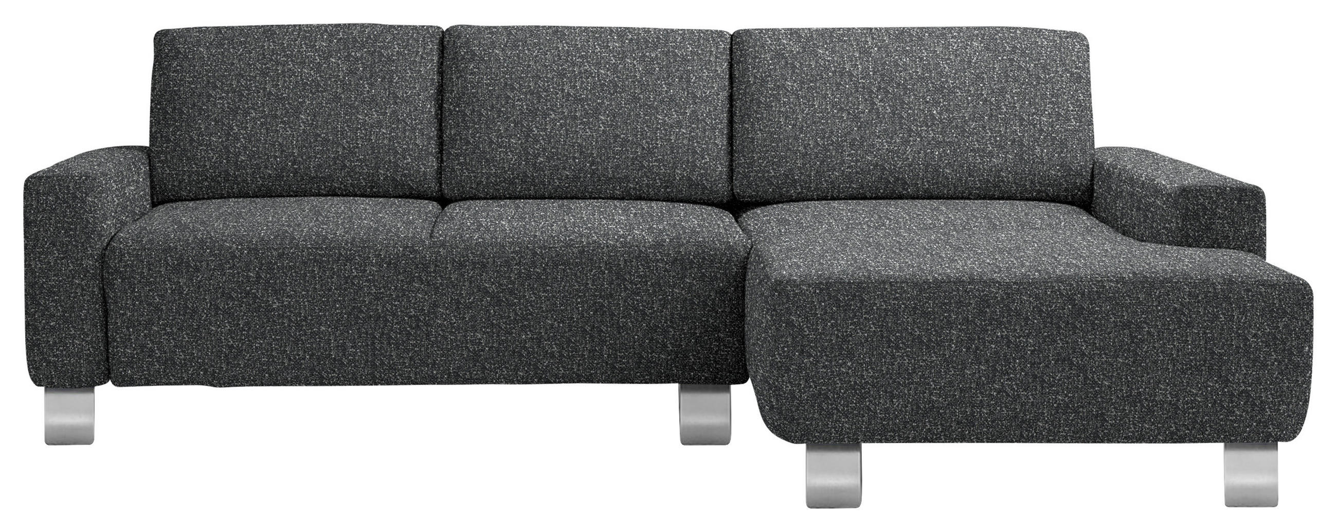 ECKSOFA  in Mikrovelours Anthrazit  248/160 cm  - Anthrazit/Alufarben, Design, Textil/Metall (248/160cm) - Sedda