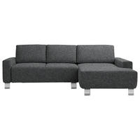 ECKSOFA  in Mikrovelours Anthrazit  248/160 cm  - Anthrazit/Alufarben, Design, Textil/Metall (248/160cm) - Sedda