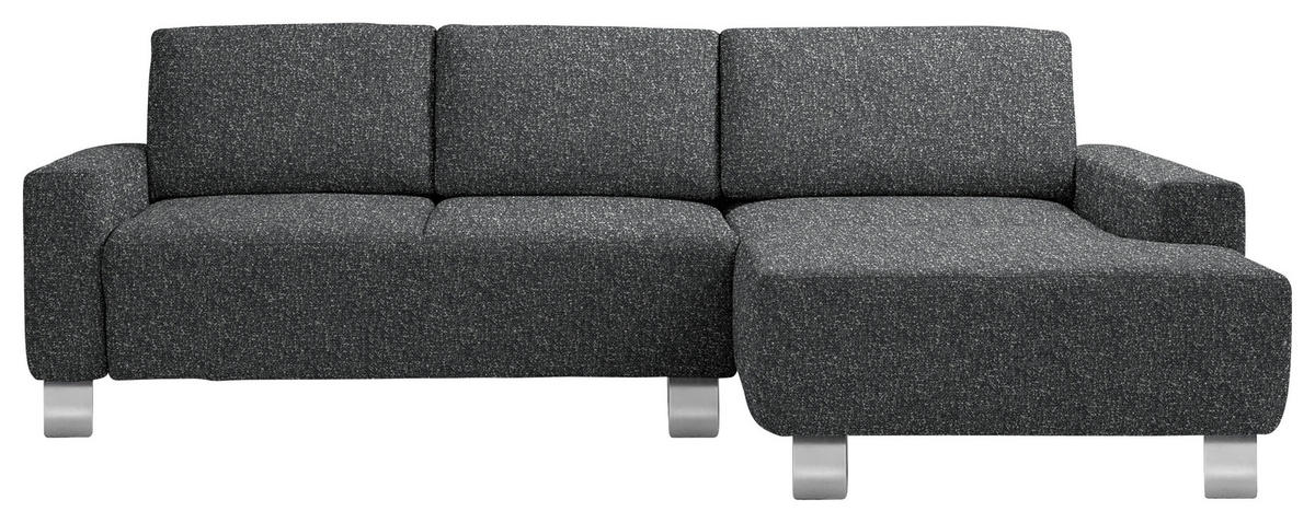 ECKSOFA  in Mikrovelours Anthrazit  248/160 cm  - Anthrazit/Alufarben, Design, Textil/Metall (248/160cm) - Sedda