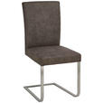 SCHWINGSTUHL in Edelstahl beflockt - Edelstahlfarben/Grau, Design, Textil/Metall (47/97/60cm) - Moderano