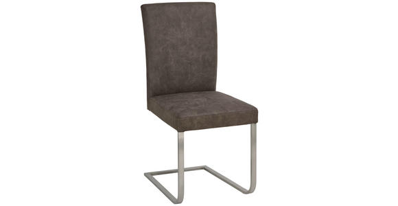 SCHWINGSTUHL in Edelstahl beflockt - Edelstahlfarben/Grau, Design, Textil/Metall (47/97/60cm) - Moderano