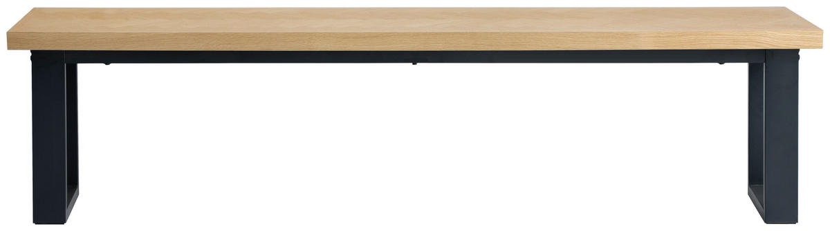 SITZBANK 160/45/40 cm Naturfarben, Schwarz Eiche furniert  - Eichefarben/Schwarz, MODERN, Holz/Metall (160/45/40cm) - MID.YOU