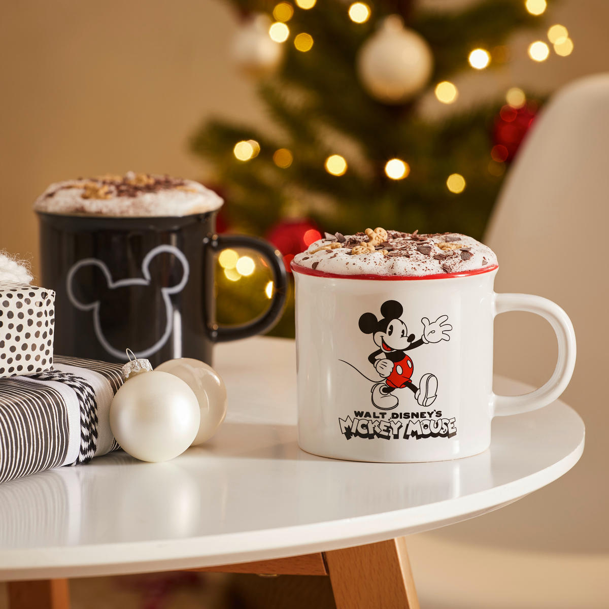 KAFFEETASSE Mickey Mouse 315 ml  - Rot/Schwarz, Basics, Keramik (8,5/8,5cm) - Disney