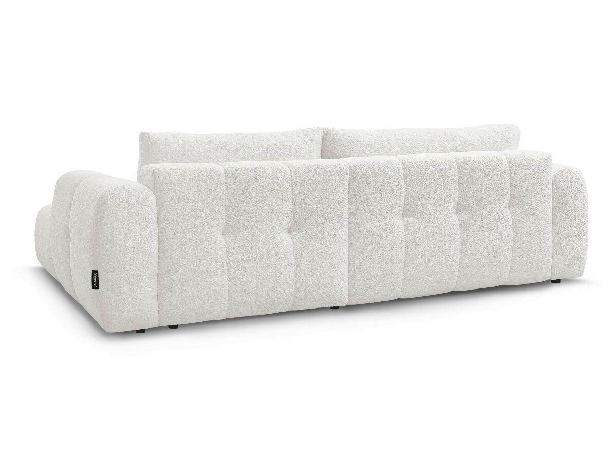 ECKSCHLAFSOFA FUJI Bouclé Weiß  inkl.  - Schwarz/Weiß, MODERN, Kunststoff/Textil (292/160cm)