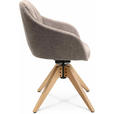 ARMLEHNSTUHL  in Velours  - Ecru/Eichefarben, Design, Holz/Textil (58/82,5-85,2/60cm) - Johann Jakob