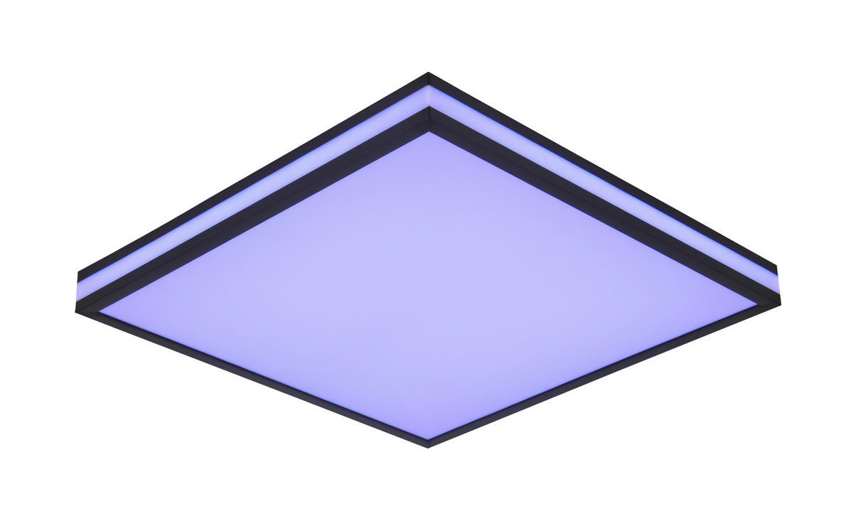 STROPNÉ LED SVIETIDLO, 45/45/7,5 cm - čierna/biela, Lifestyle, kov/plast (45/45/7,5cm) - Novel